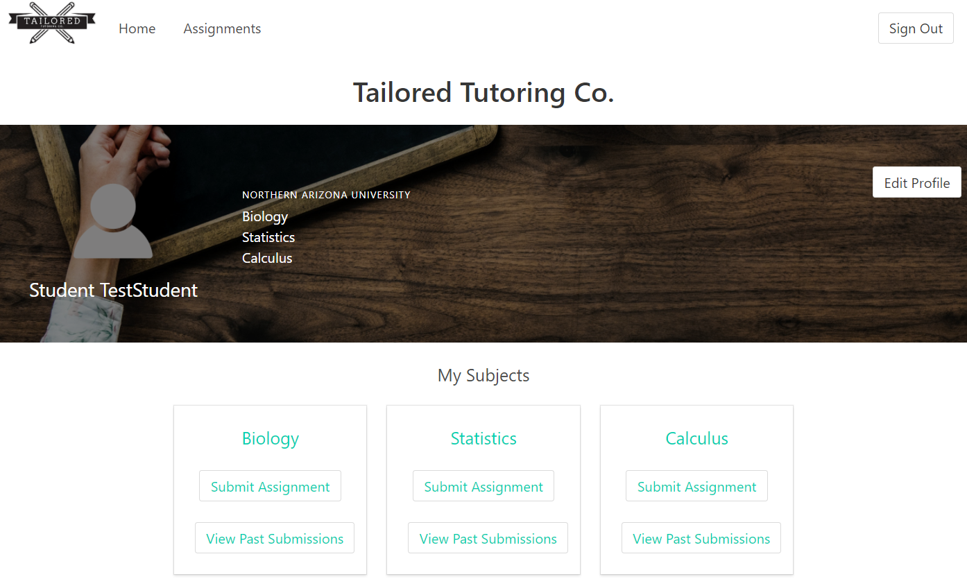 Tailored Tutoring Home Page