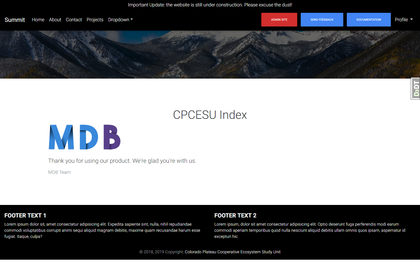 Partner user documentation index page