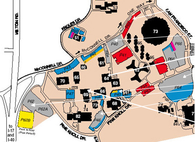 Map of NAU south campus.