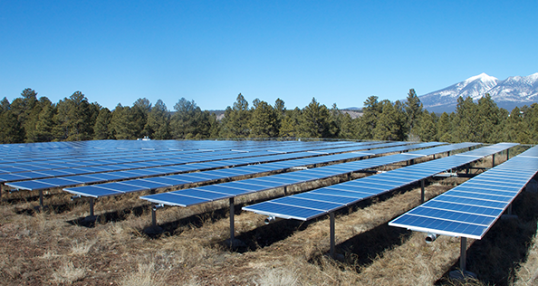 Solar array supplying campus power