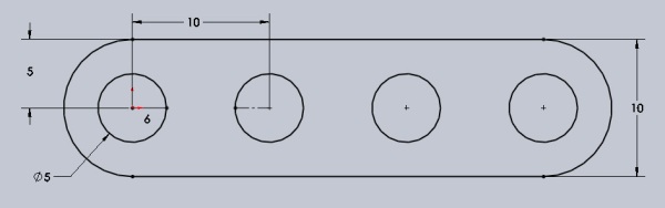 Dimensions sketch of flat bar.