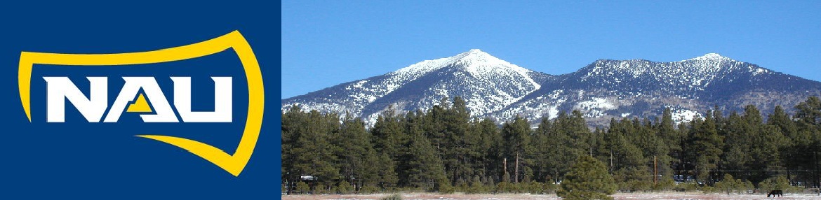 NAU Logo with Flastaff Background