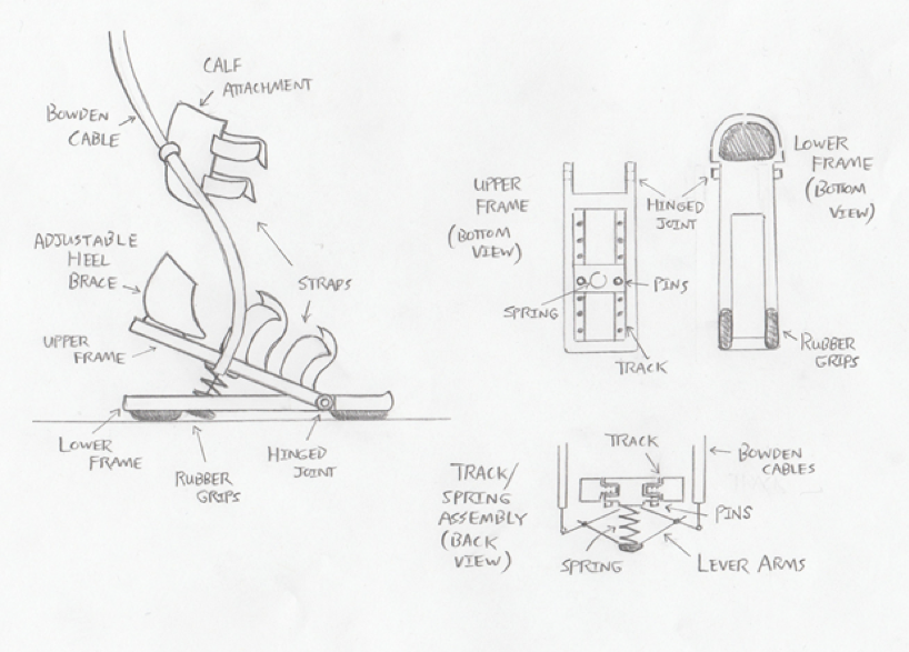 Hand-drawn image of our first design, which if we're being honest here, would not really have worked unless we had like 5 years to build it or something.