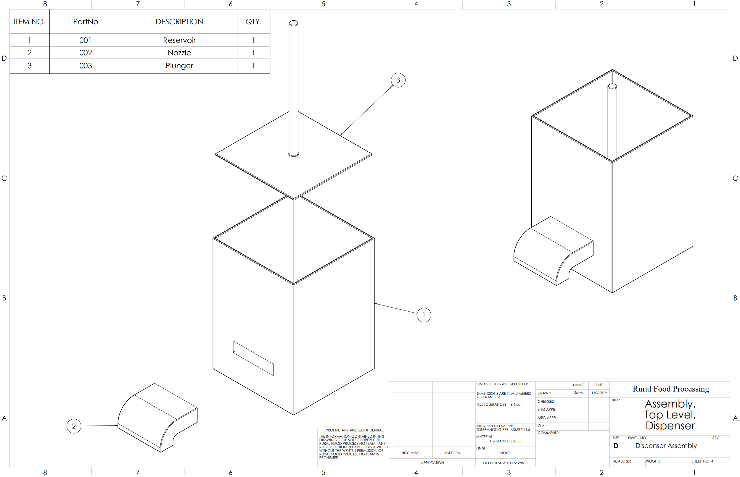 CAD Dispenser Assembly