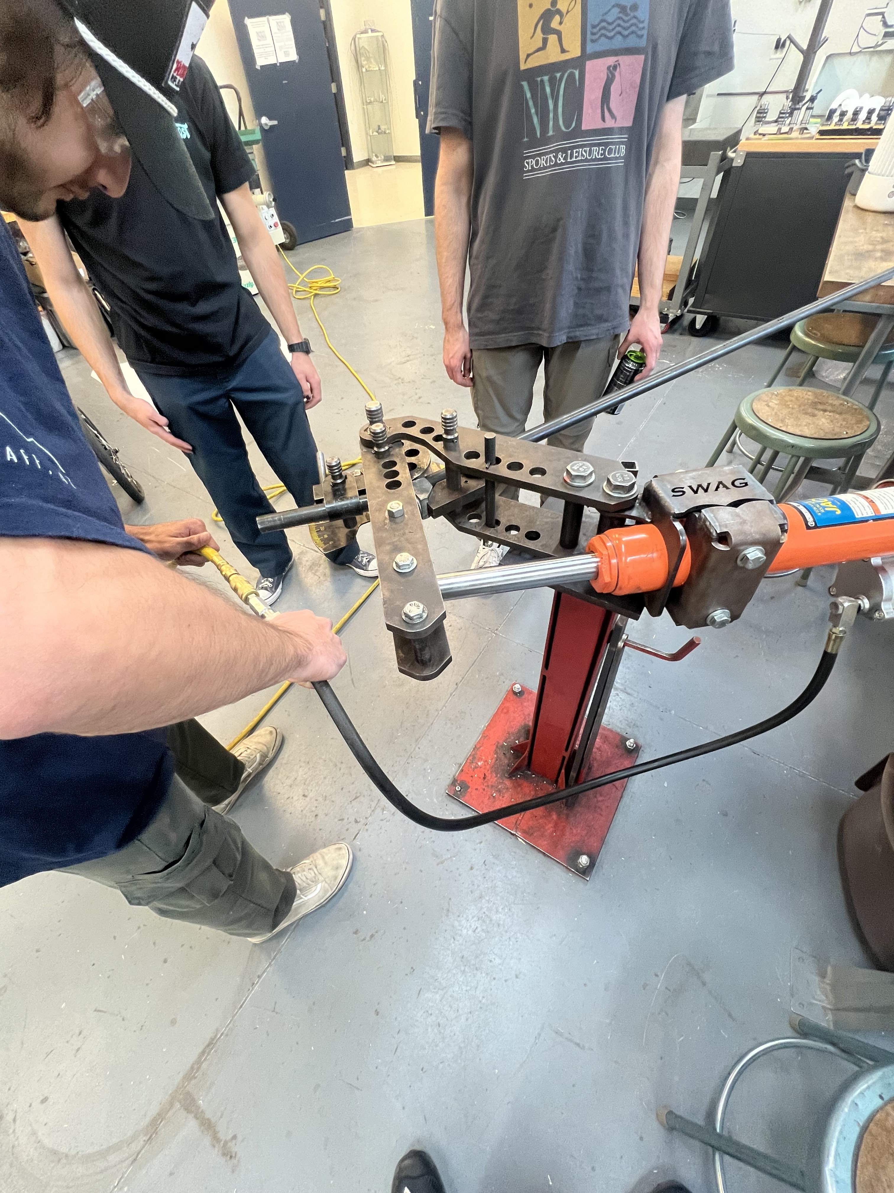 Making Front Hoop in the Machine Shop!