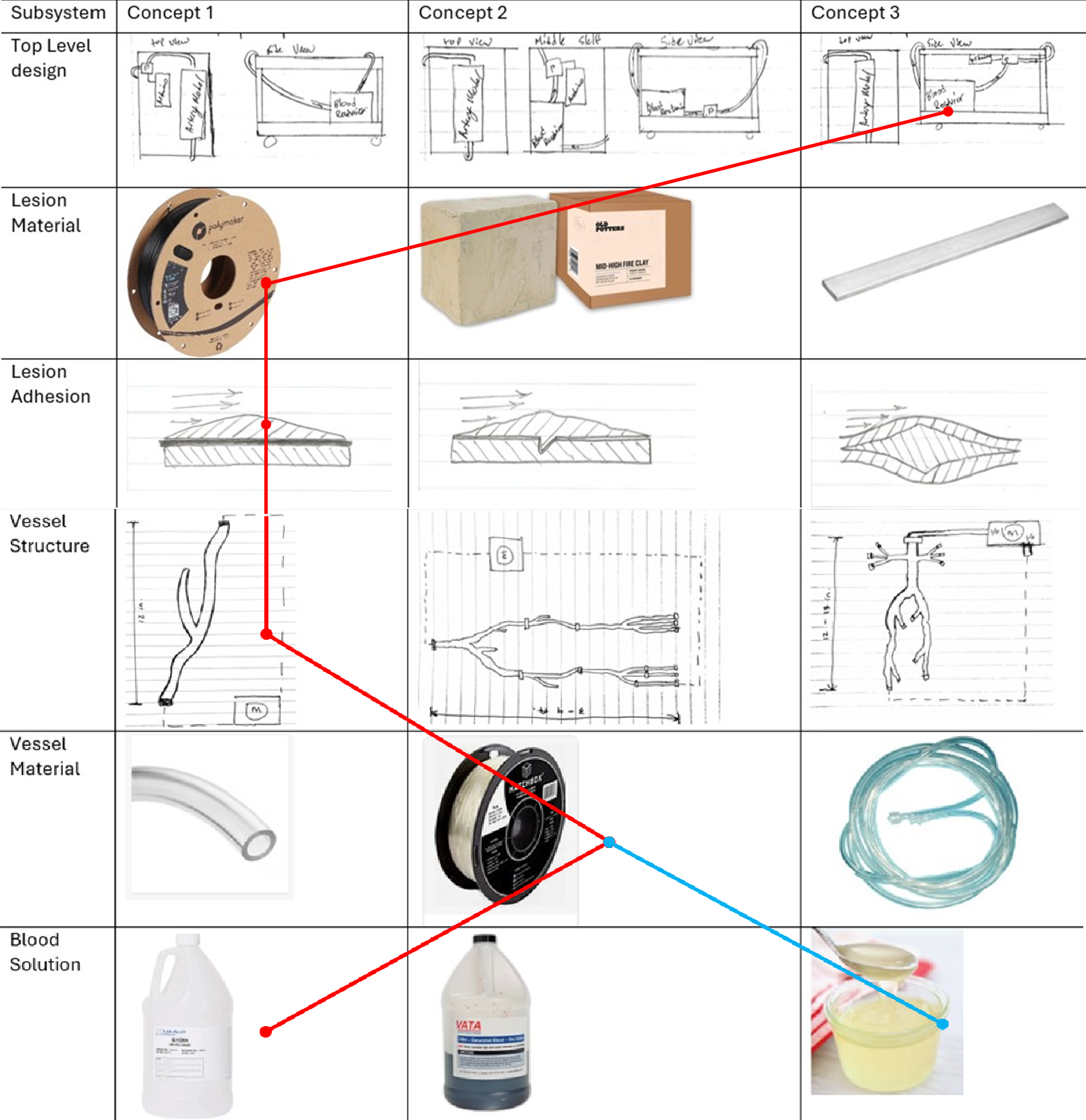 Calcified vessel model capstone project morphological matrix